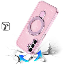 For Samsung A16 5G Case Translucent Full Glitter Magnetic Circle +Tempered Glass