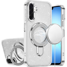 For Samsung A17 5G Case Translucent Full Glitter Magnetic Circle +Tempered Glass