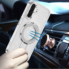For Samsung A17 5G Case Translucent Full Glitter Magnetic Circle +Tempered Glass