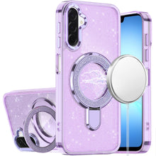 For Samsung A17 5G Case Translucent Full Glitter Magnetic Circle +Tempered Glass