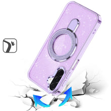 For Samsung A17 5G Case Translucent Full Glitter Magnetic Circle +Tempered Glass