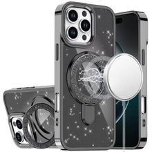 For iPhone 16 PRO MAX Case Translucent Glitter Magnetic Circle + Tempered Glass