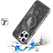 For iPhone 16 PRO MAX Case Translucent Glitter Magnetic Circle + Tempered Glass
