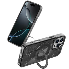 For iPhone 16 PRO MAX Case Translucent Glitter Magnetic Circle + Tempered Glass