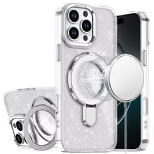 For iPhone 16 PRO MAX Case Translucent Glitter Magnetic Circle + Tempered Glass