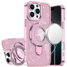 For iPhone 16 PRO MAX Case Translucent Glitter Magnetic Circle + Tempered Glass