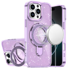 For iPhone 16 PRO MAX Case Translucent Glitter Magnetic Circle + Tempered Glass