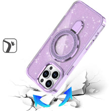 For iPhone 16 PRO MAX Case Translucent Glitter Magnetic Circle + Tempered Glass