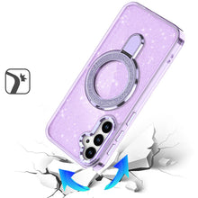 For Samsung S26+ Plus Case Translucent Glitter Magnetic Circle + Tempered Glass