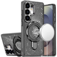 For Samsung S25 Ultra Case Translucent Glitter Magnetic Circle + Tempered Glass