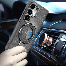 For Samsung S26 Ultra Case Translucent Glitter Magnetic Circle + Tempered Glass