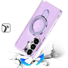 For Samsung S26 Ultra Case Translucent Glitter Magnetic Circle + Tempered Glass