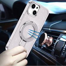 For iPhone 15 Case Translucent Full Glitter Magnetic Circle + 2 Tempered Glass