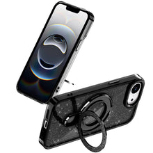 For iPhone 16e Case Translucent Full Glitter Magnetic Circle + Tempered Glass