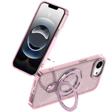 For iPhone 16e Case Translucent Full Glitter Magnetic Circle + Tempered Glass