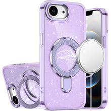 For iPhone 16e Case Translucent Full Glitter Magnetic Circle + Tempered Glass