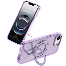 For iPhone 16e Case Translucent Full Glitter Magnetic Circle + Tempered Glass