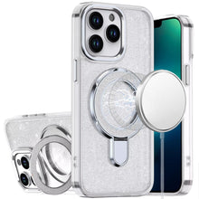 For iPhone 13 Pro Max Case Translucent Full Glitter with Magnetic Bling Circle