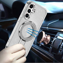 For Samsung S25 FE Case Translucent Full Glitter Magnetic Circle +Tempered Glass