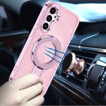 For Samsung S25 FE Case Translucent Full Glitter Magnetic Circle +Tempered Glass