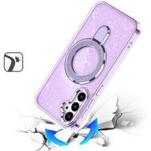 For Samsung S25 FE Case Translucent Full Glitter Magnetic Circle +Tempered Glass