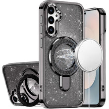 For Samsung S26 6.3" Case Translucent Glitter Magnetic Circle + Tempered Glass