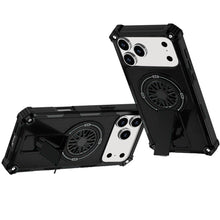 For iPhone 17 Pro Max Case Rugged Magnetic Circle Pop-Out Stand + Tempered Glass