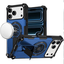 For iPhone 17 Pro Max Case Rugged Magnetic Circle Pop-Out Stand + Tempered Glass