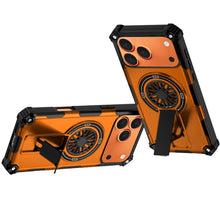 For iPhone 17 Pro Max Case Rugged Magnetic Circle Pop-Out Stand + Tempered Glass