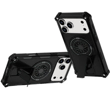 For iPhone 17 PRO Case Rugged Magnetic Circle w/ Pop-Out Stand + Tempered Glass