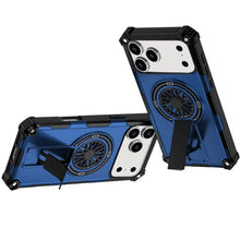 For iPhone 17 PRO Case Rugged Magnetic Circle w/ Pop-Out Stand + Tempered Glass