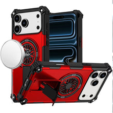 For iPhone 17 PRO Case Rugged Magnetic Circle w/ Pop-Out Stand + Tempered Glass