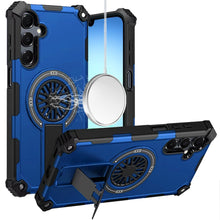 For Samsung A17 5G Case Dual Layer Magnetic Circle Pop-Out Stand +Tempered Glass