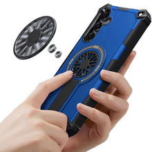 For Samsung A17 5G Case Dual Layer Magnetic Circle Pop-Out Stand +Tempered Glass