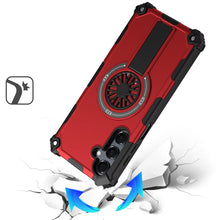 For Samsung A17 5G Case Dual Layer Magnetic Circle Pop-Out Stand +Tempered Glass