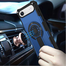 For iPhone Air Case Rugged Magnetic Circle with Pop-Out Stand + Tempered Glass