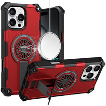 For iPhone 16 PRO MAX Case 2 Layer Magnetic Circle Pop-Out Stand +Tempered Glass