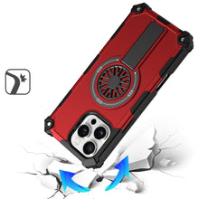 For iPhone 16 PRO MAX Case 2 Layer Magnetic Circle Pop-Out Stand +Tempered Glass