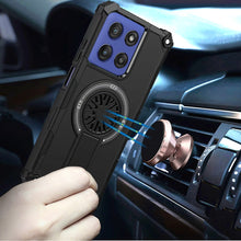 For Moto G Stylus 2025 Case Dual Layer Magnetic Circle Kickstand +Tempered Glass