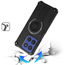 For Moto G Stylus 2025 Case Dual Layer Magnetic Circle Kickstand +Tempered Glass