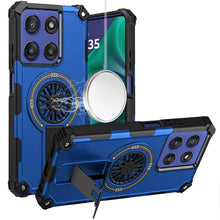 For Moto G Stylus 2025 Case Dual Layer Magnetic Circle Kickstand +Tempered Glass