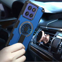 For Moto G Stylus 2025 Case Dual Layer Magnetic Circle Kickstand +Tempered Glass