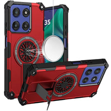 For Moto G Stylus 2025 Case Dual Layer Magnetic Circle Kickstand +Tempered Glass