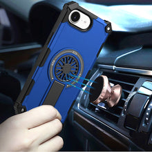 For iPhone 16e Case Dual Layer Magnetic Circle Pop-Out Stand + Tempered Glass