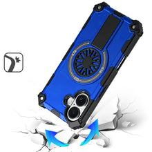 For iPhone 17 Case Rugged Magnetic Circle with Pop-Out Stand + Tempered Glass