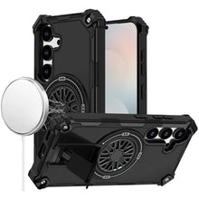 For Samsung S25 FE Case Dual Layer Magnetic Circle Pop-Out Stand +Tempered Glass