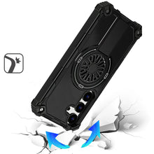 For Samsung S25 FE Case Dual Layer Magnetic Circle Pop-Out Stand +Tempered Glass