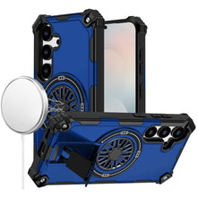 For Samsung S25 FE Case Dual Layer Magnetic Circle Pop-Out Stand +Tempered Glass