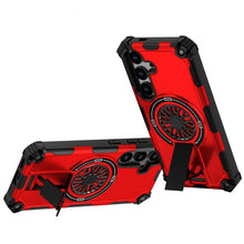 For Samsung S25 FE Case Dual Layer Magnetic Circle Pop-Out Stand +Tempered Glass