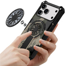 For iPhone 17 Pro Max Case Design Rugged Magnetic Circle Stand + Tempered Glass